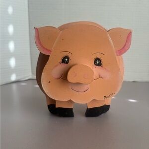 Charming Cottage Core Wooden Pig